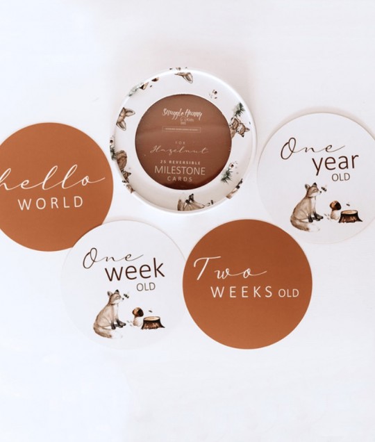 Fox & Hazelnut Reversible Milestone Cards