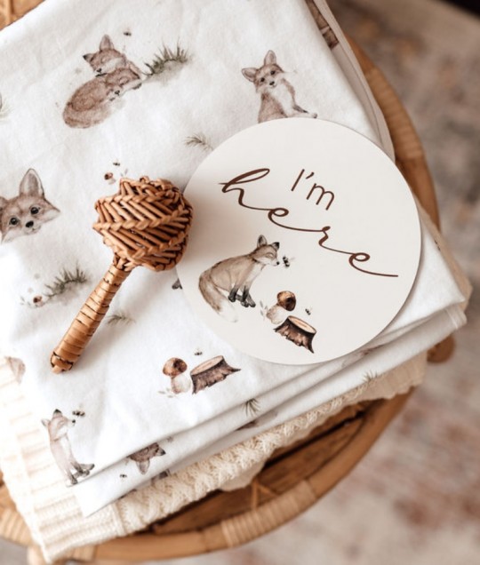 Fox & Hazelnut Reversible Milestone Cards