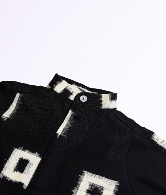 Black White Blocks Dishdasha