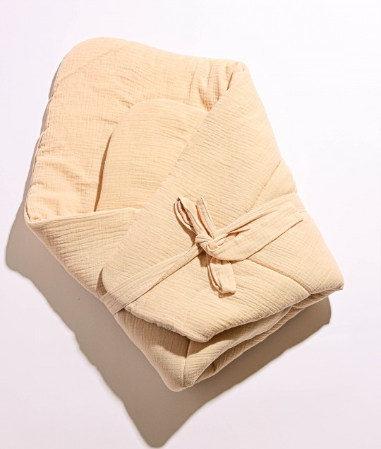 Muslin Baby Wrap with bow - Nude v2