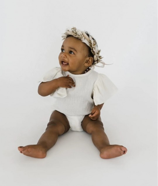 Muslin Bubble Romper - Vanilla