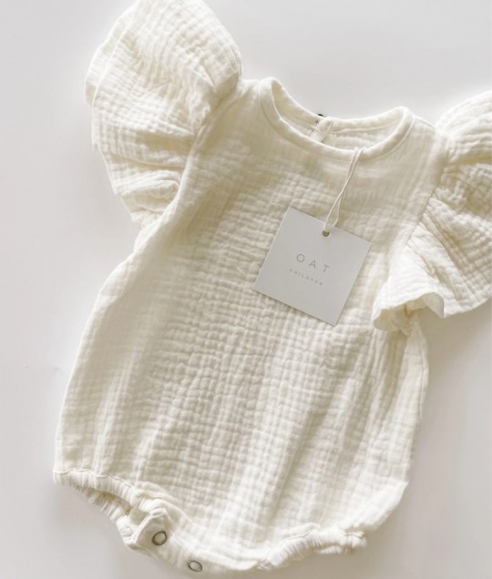 Muslin Bubble Romper - Vanilla