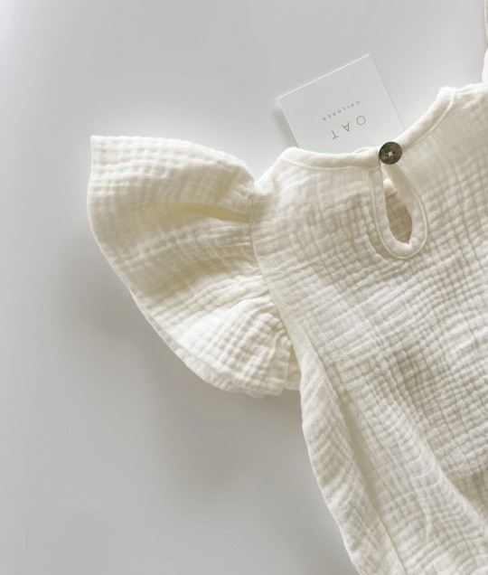 Muslin Bubble Romper - Vanilla