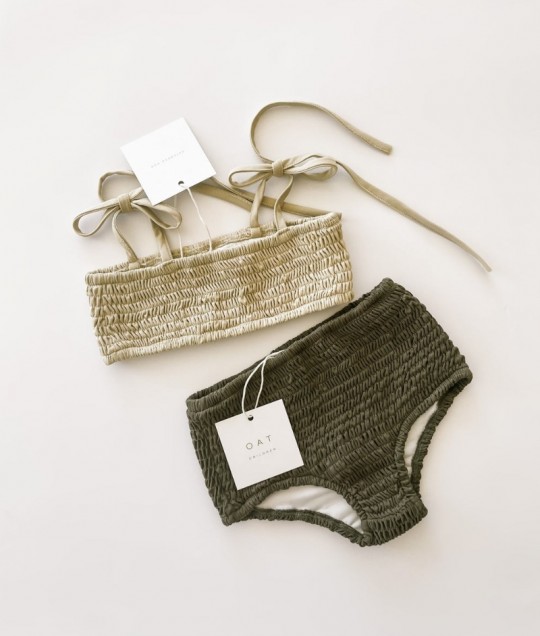 High Waisted Bikini Bottoms - Olive