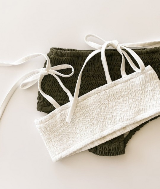 High Waisted Bikini Bottoms - Olive