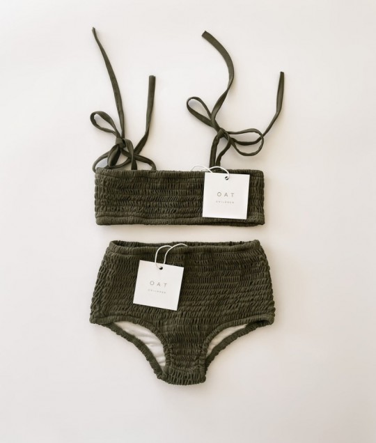 High Waisted Bikini Bottoms - Olive