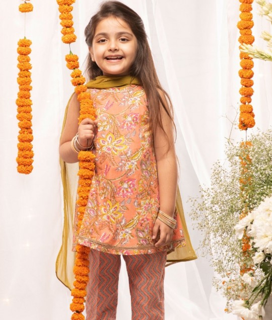 Suit set Printed Floral - Peach