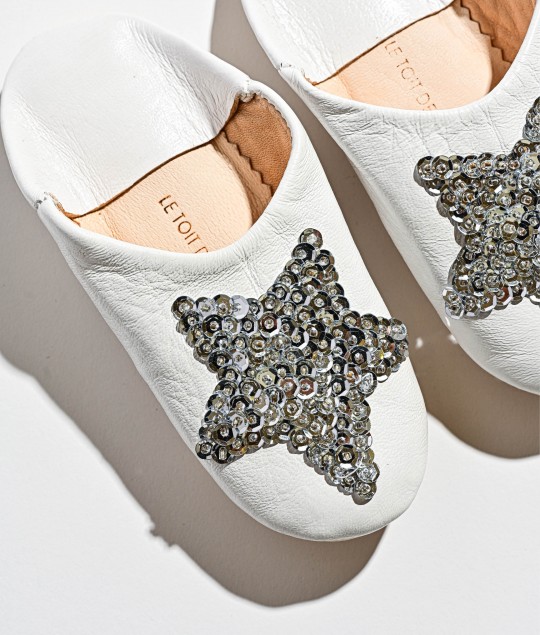 White Silver Star Slipper