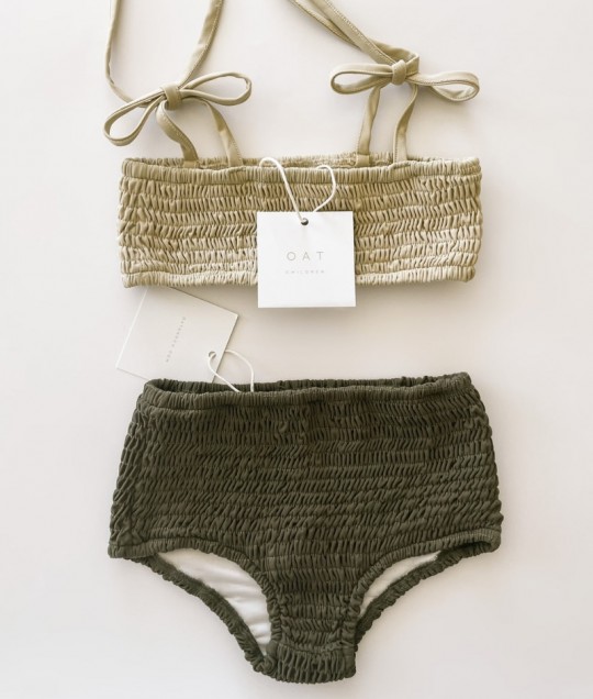 Smocked Bikini Top - Sand