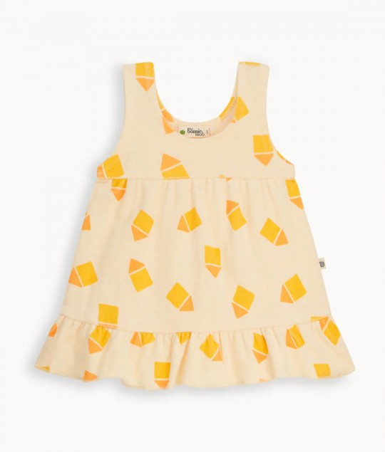 Yellow Beach Hut Towelling Sun Dress