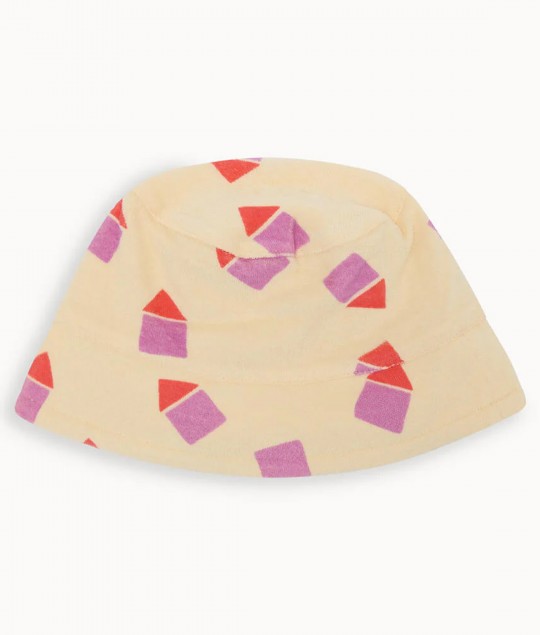 Pink Beach Hut Towelling Sun Hat
