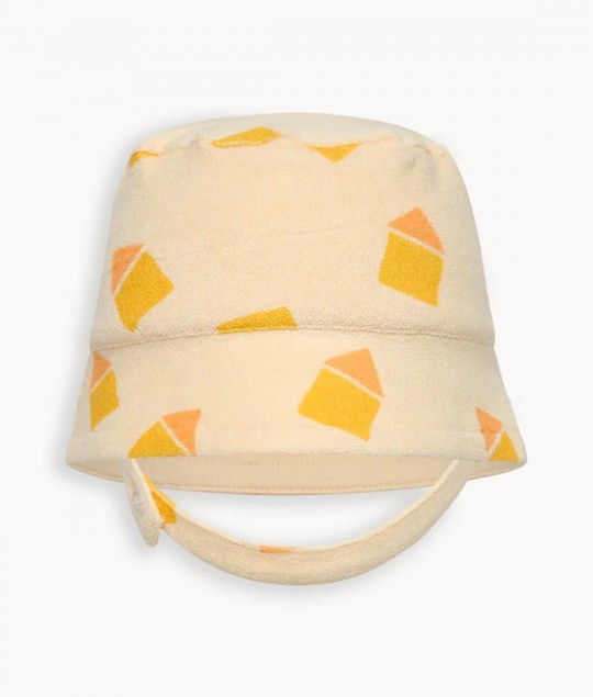 Yellow Beach Hut Towelling Sun Hat