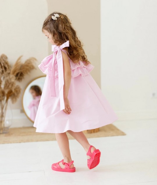 Ruffled Summer Dress - Pink