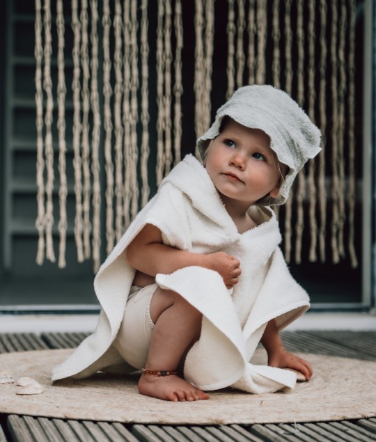 Bath poncho Dijon organic - Warm White