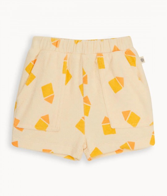 Yellow Towelling Shorts & T-shirt Set