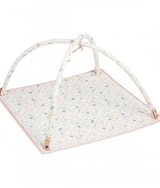 FABRIC BABY GYM - OCS PRESSED LEAVES ROSE