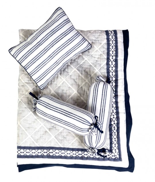 CAIRO BLUE CRIB BEDDING SET (4-Piece)