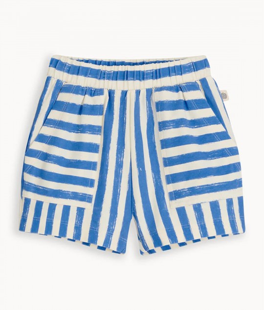 Blue Stripe Bodysuit & Shorts Set