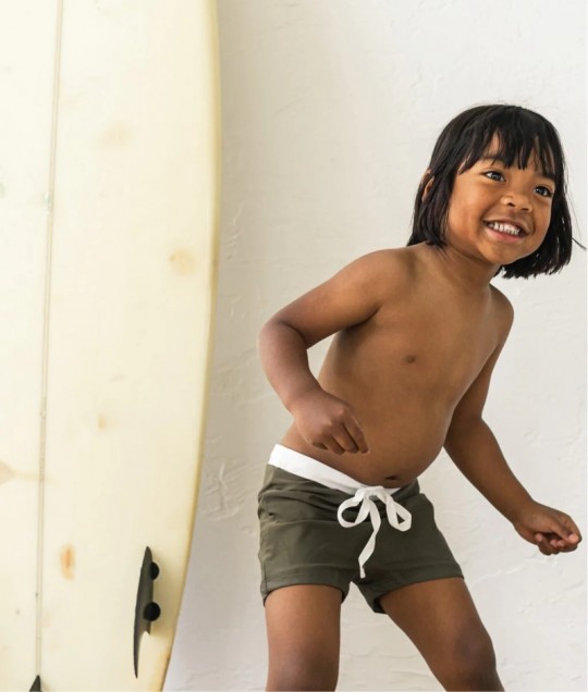Euro Style Swim Trunks - Olive