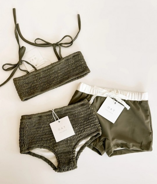 Euro Style Swim Trunks - Olive
