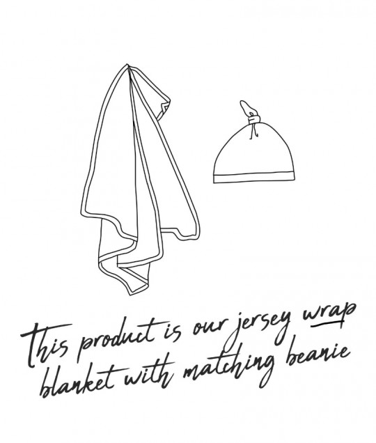 Enchanted I Baby Jersey Wrap & Beanie Set