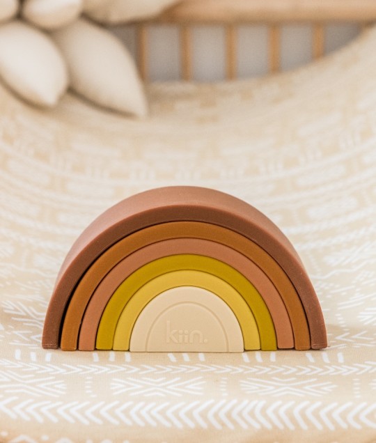 silicone rainbow stacking toy