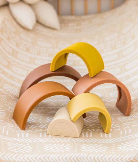 silicone rainbow stacking toy