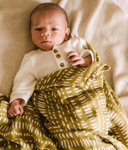 Organic Cotton + Bamboo Muslin Swaddle -- MOSS