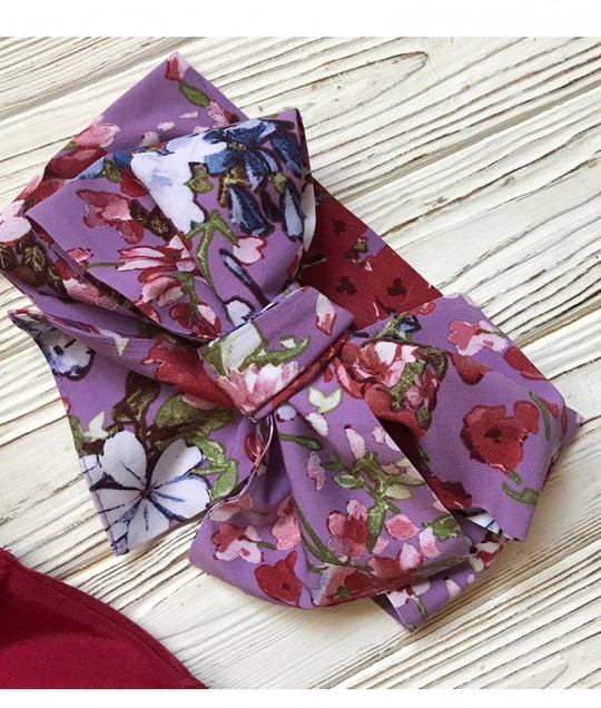 Purple Floral Bikini Set
