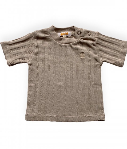 T R E N - fantasie rib t'shirt - Sand