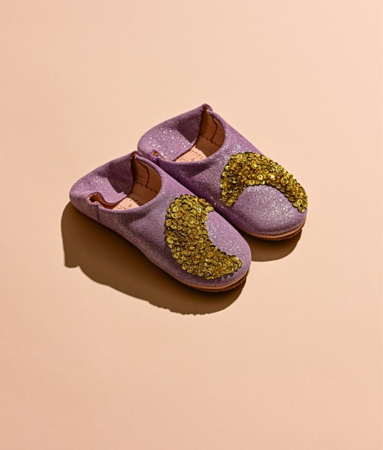 Lavender Glitter Gold Moon