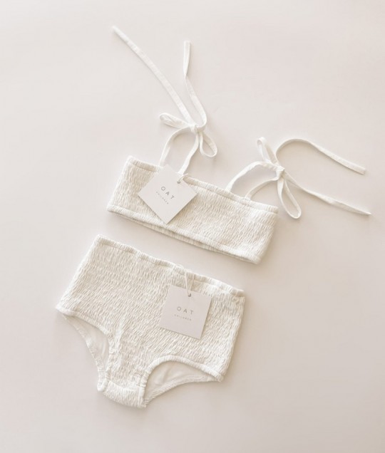 Smocked Bikini Top - Coconut