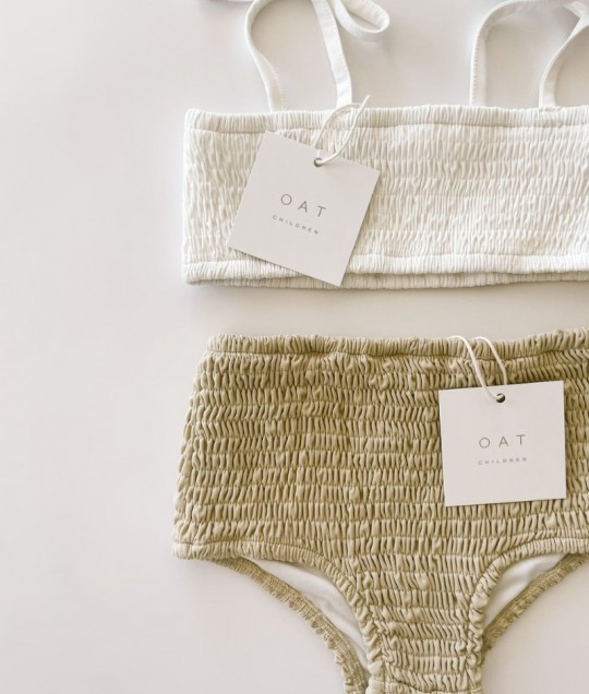Smocked Bikini Top - Coconut
