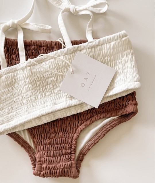 Smocked Bikini Top - Coconut