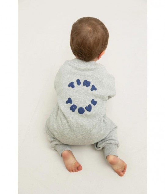 Otto Puff Circle Logo Romper - Grey Marle