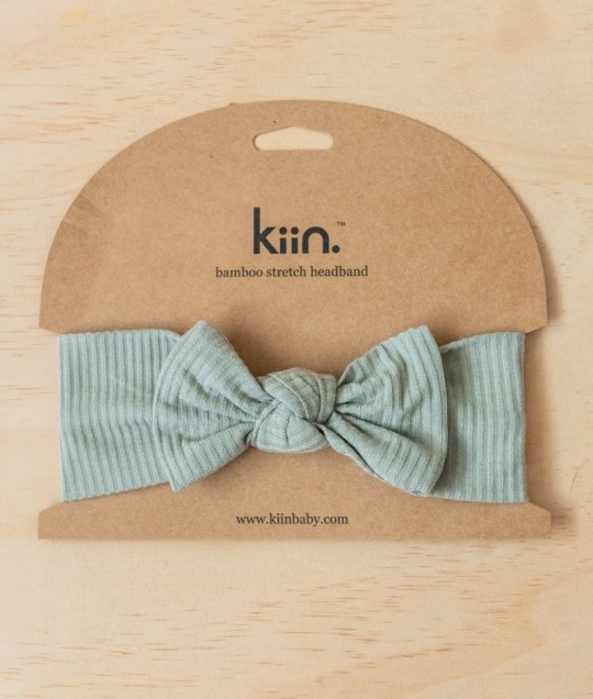 bamboo stretch bow headband - sage