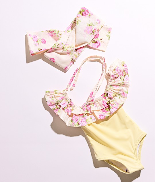 Off-Shoulder Swimsuit - Cream