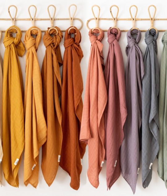 Organic Cotton + Bamboo Muslin Swaddle - Amber