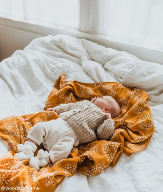 Organic Cotton + Bamboo Muslin Swaddle - HAZEL