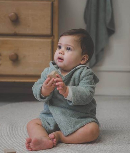 Baby bathrobe Dijon Daily - Shadow Green