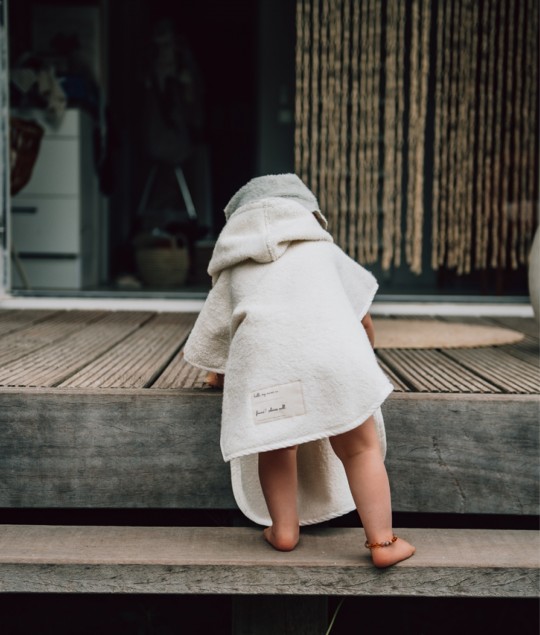 Bath poncho Dijon organic - Warm White