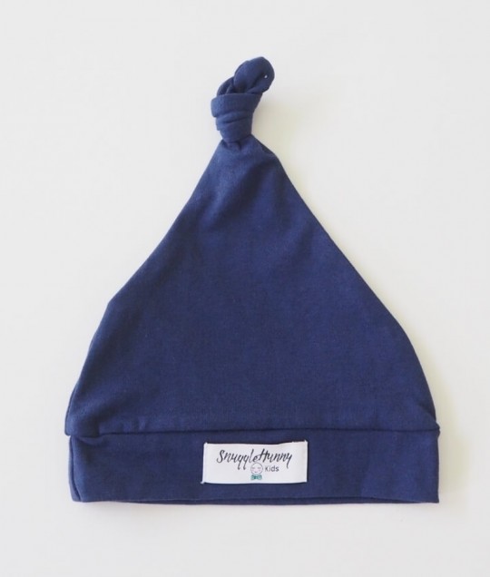 Navy Knotted Beanie
