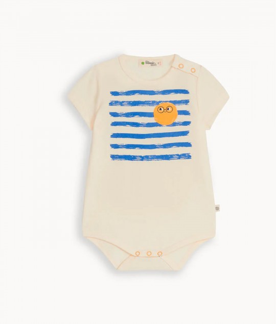 Blue Stripe Bodysuit & Shorts Set