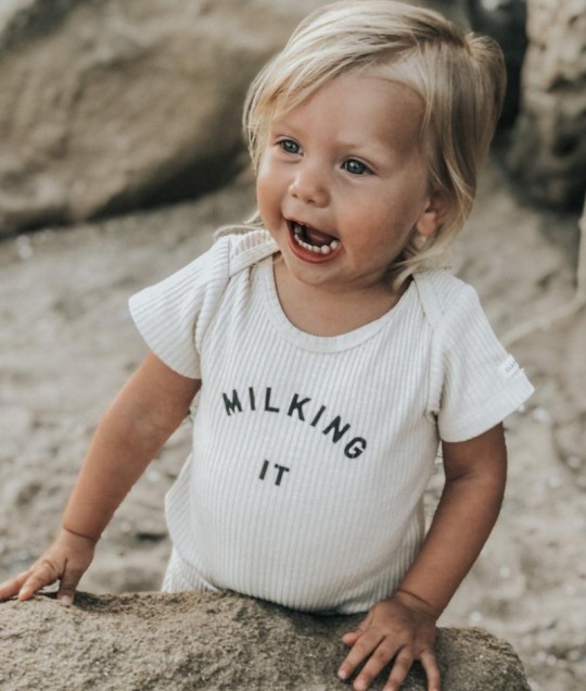 Milking It ® Organic Oat Rib Bodysuit Short Sleeve