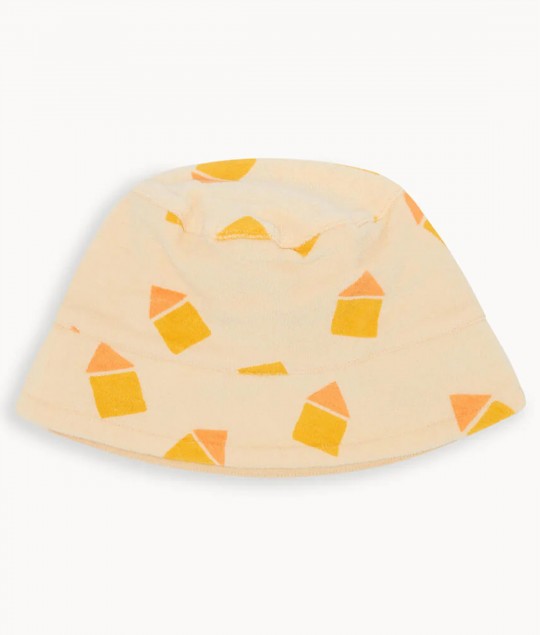 Yellow Beach Hut Towelling Sun Hat