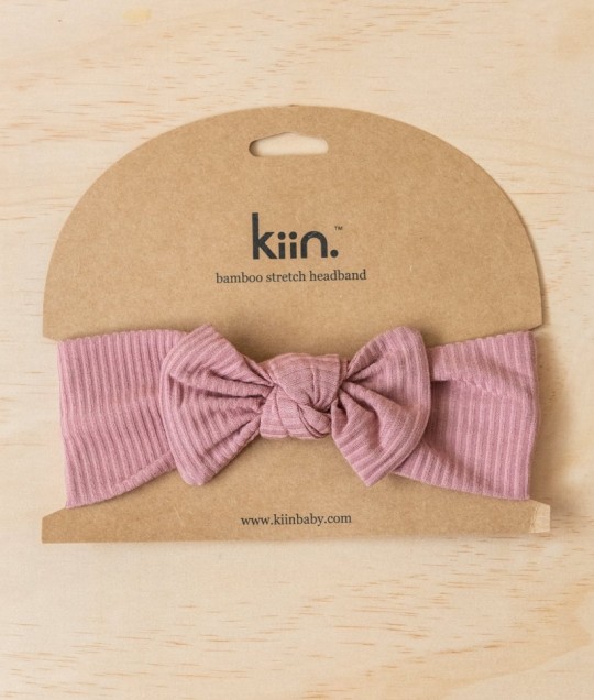 bamboo stretch bow headband - heather
