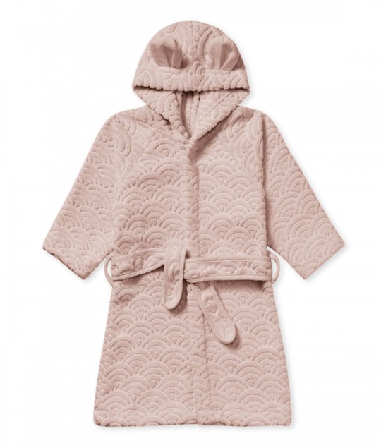 HOODED BATHROBE W/ EARS (Dusty Rose)