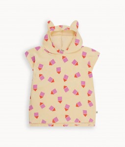 Pink Beach Hut Hooded Towelling Robe