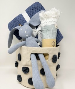 Blue Rise Bunny Gift Basket