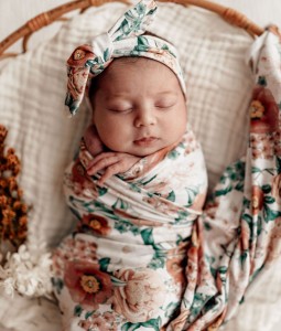 Florence | Baby Jersey Wrap & Topknot Set